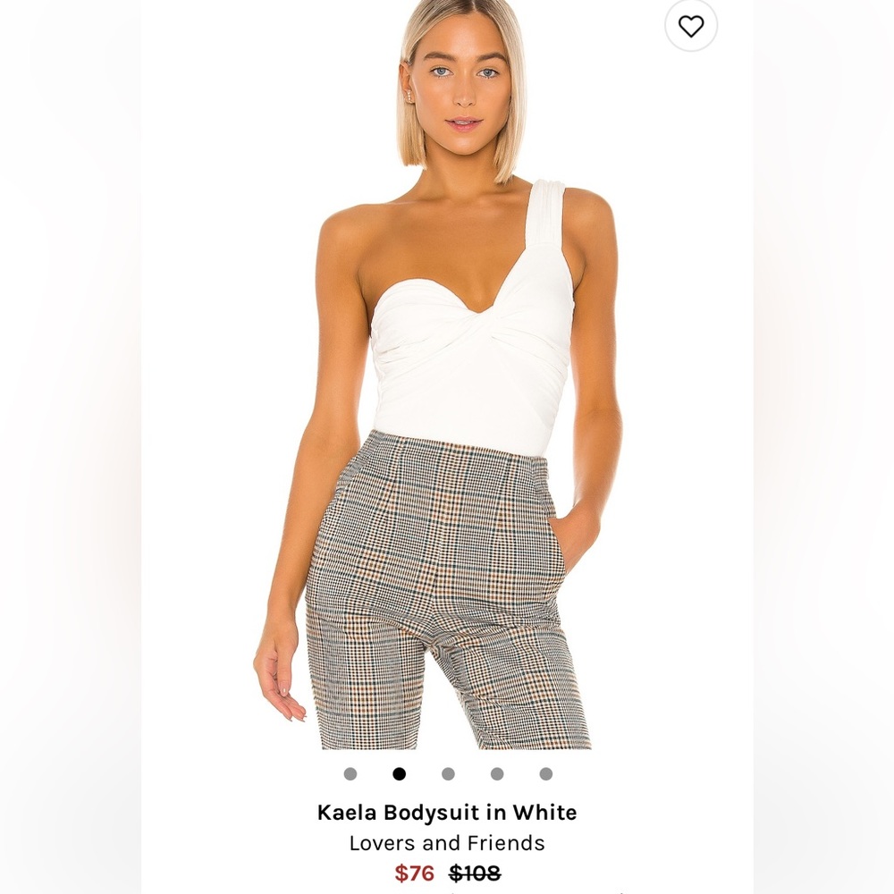 Bodysuit, white, one shoulder